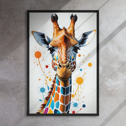 Toile Girafe Splash Color