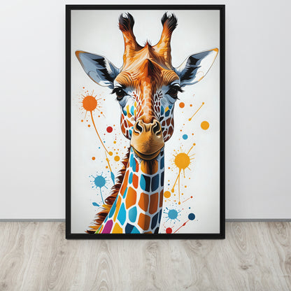 Toile Girafe Splash Color