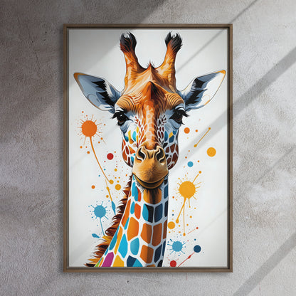 Toile Girafe Splash Color