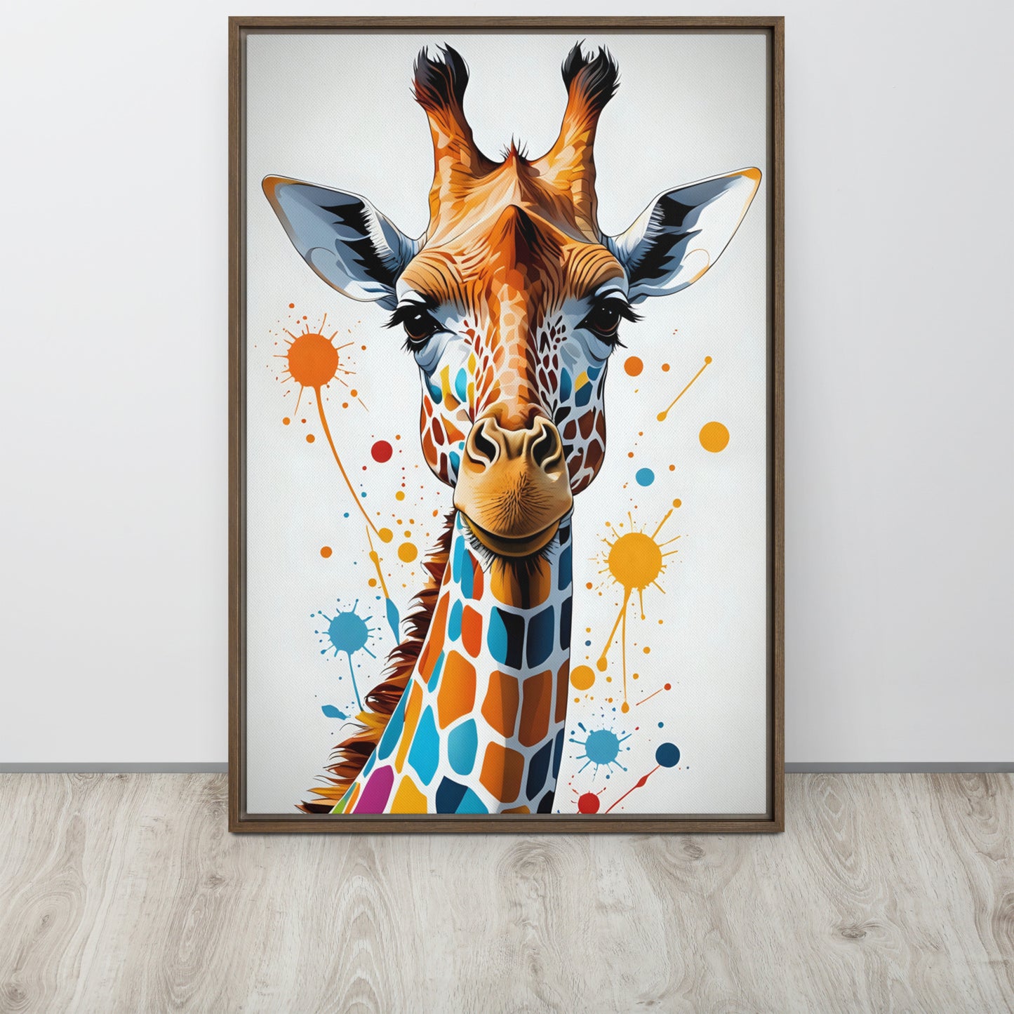 Toile Girafe Splash Color