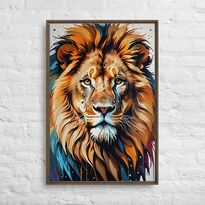 Toile Lion Sauvage et Abstrait