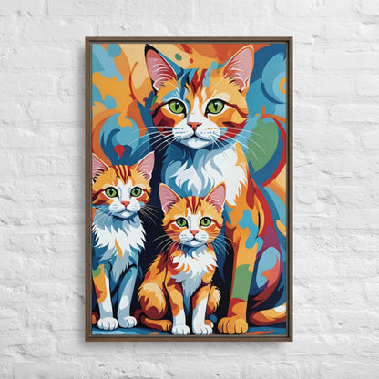 Toile Famille De Chats Pop Art