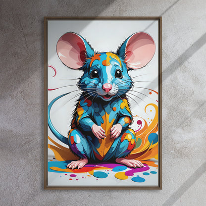 Toile Souris Colorée – Illustration Moderne et Ludique