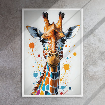 Toile Girafe Splash Color