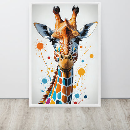 Toile Girafe Splash Color