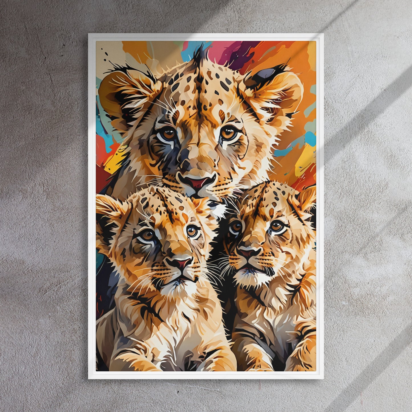 Toile Lionceaux en Style Pop Art